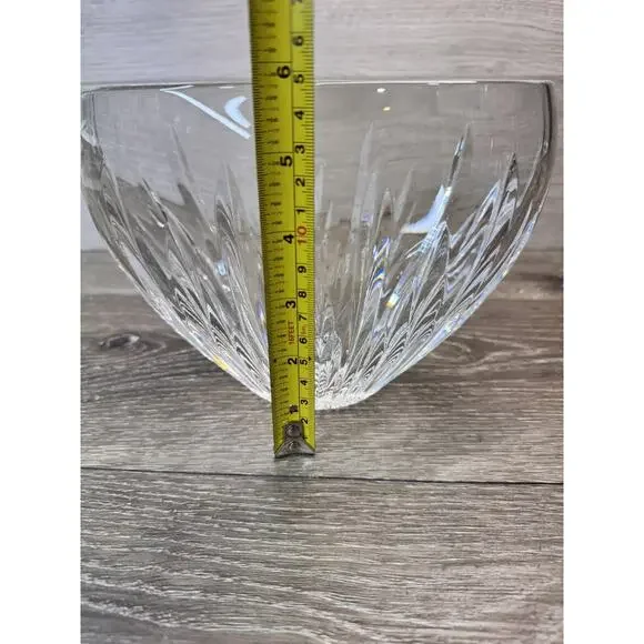 Waterford Carina Pattern Oval Vase Heavy Crystal Glass Bowl L7.75xH5.75xW4.5”